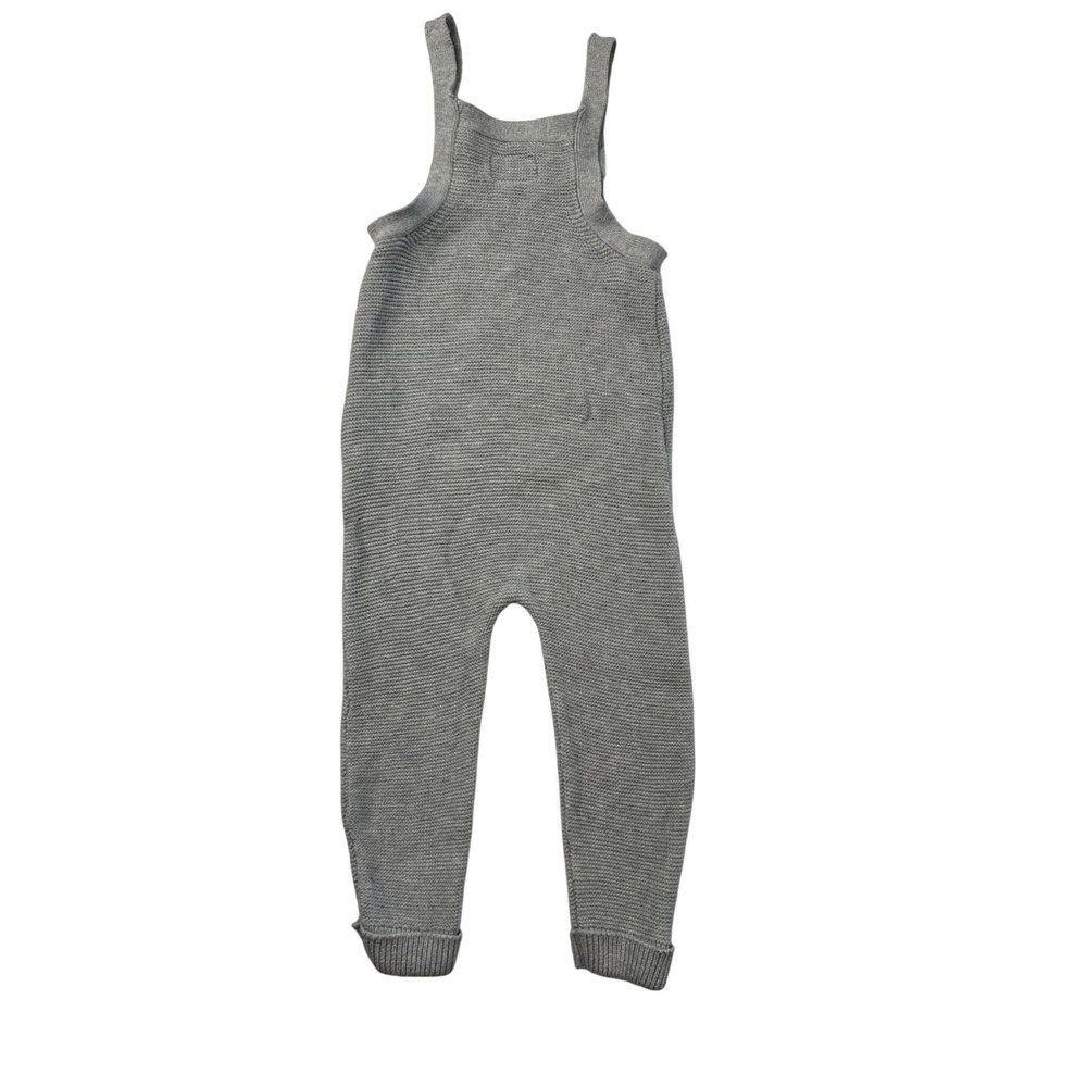 Little Planet by Carter's Organic Cotton Knit Overalls Heather Gray 18M 1T - Picture 3 of 8